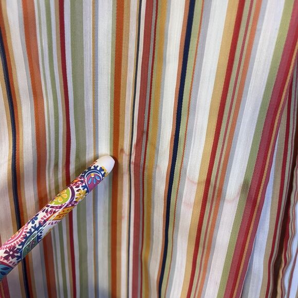 Country Miss Vintage Striped Collared Button Down Drop Waist Dress Pleats - Picture 2 of 8